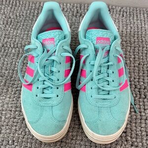 adidas Aqua and Pink Athletic Sneakers
